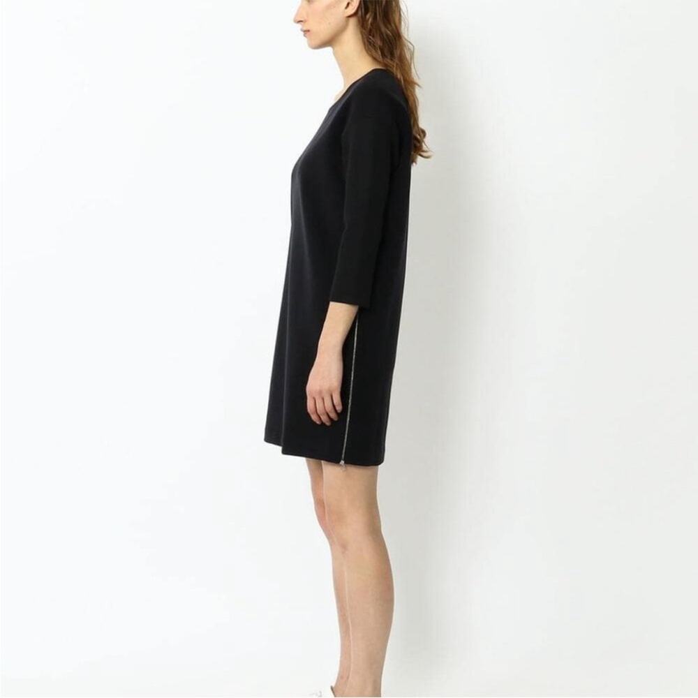 James Perse Size Zipper Crop Sleeve Black Scuba Dress Size XS